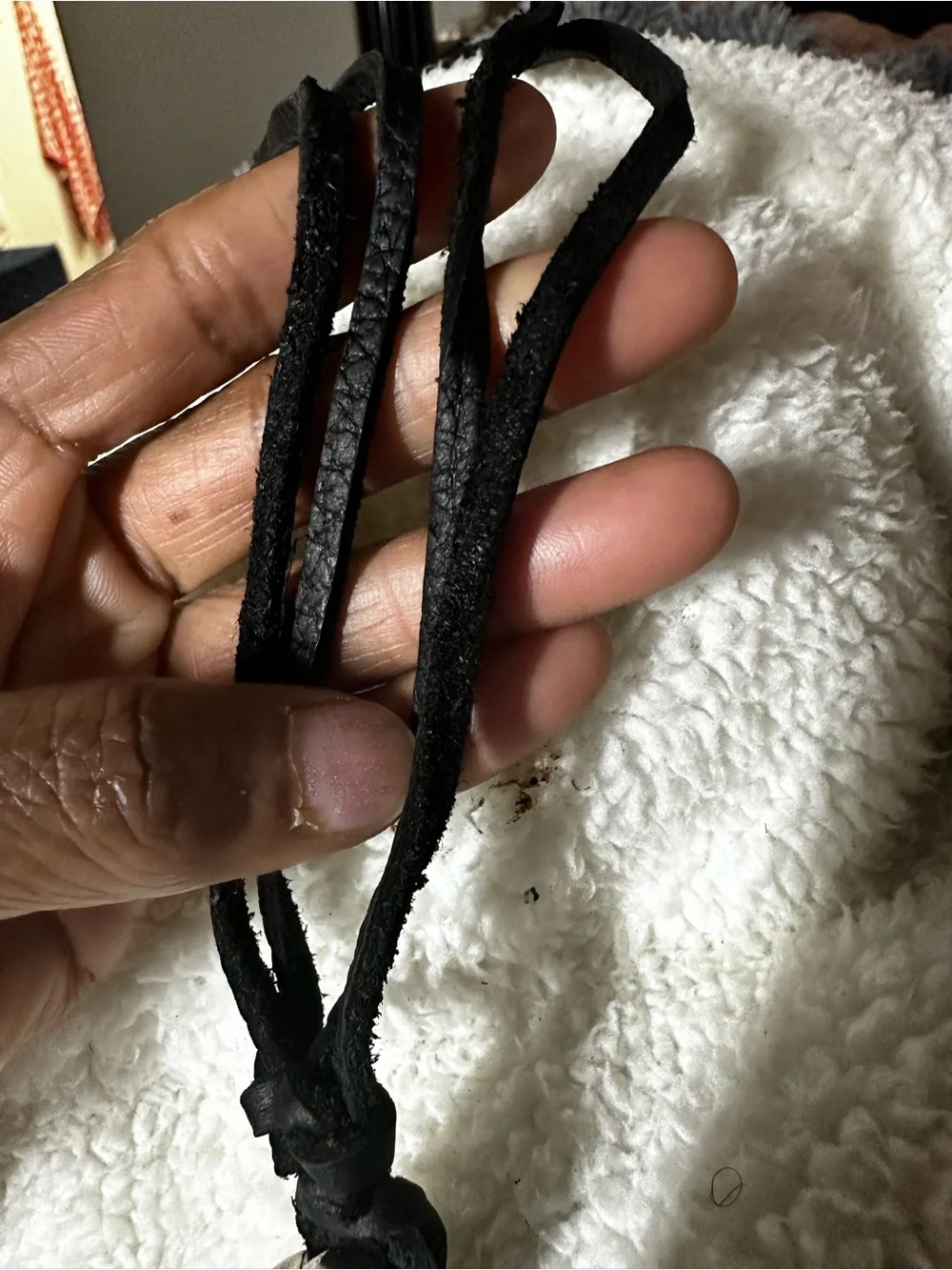 Black Leather Bullet Pendant Necklace for Men
